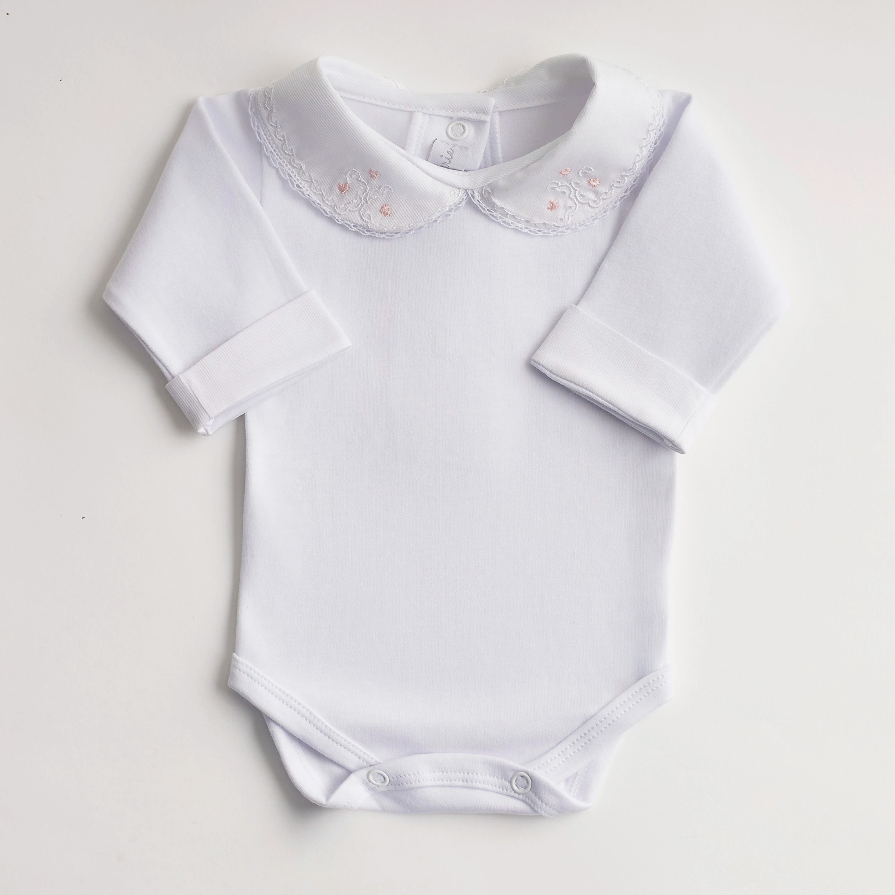 Body Coração rosa bebê - 1 peça