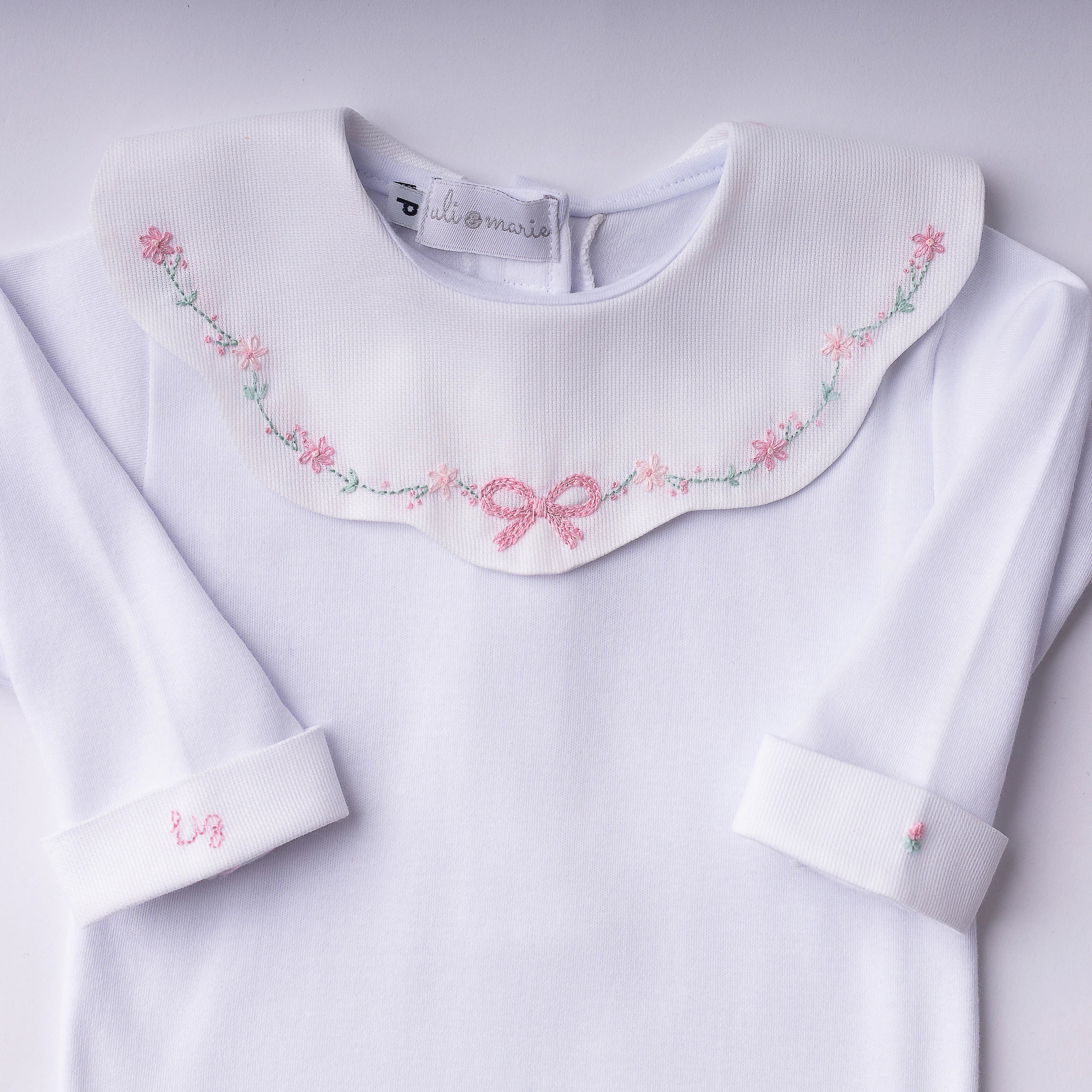 Saída Maternidade Laço Encantado rosa bebê - 5 peças