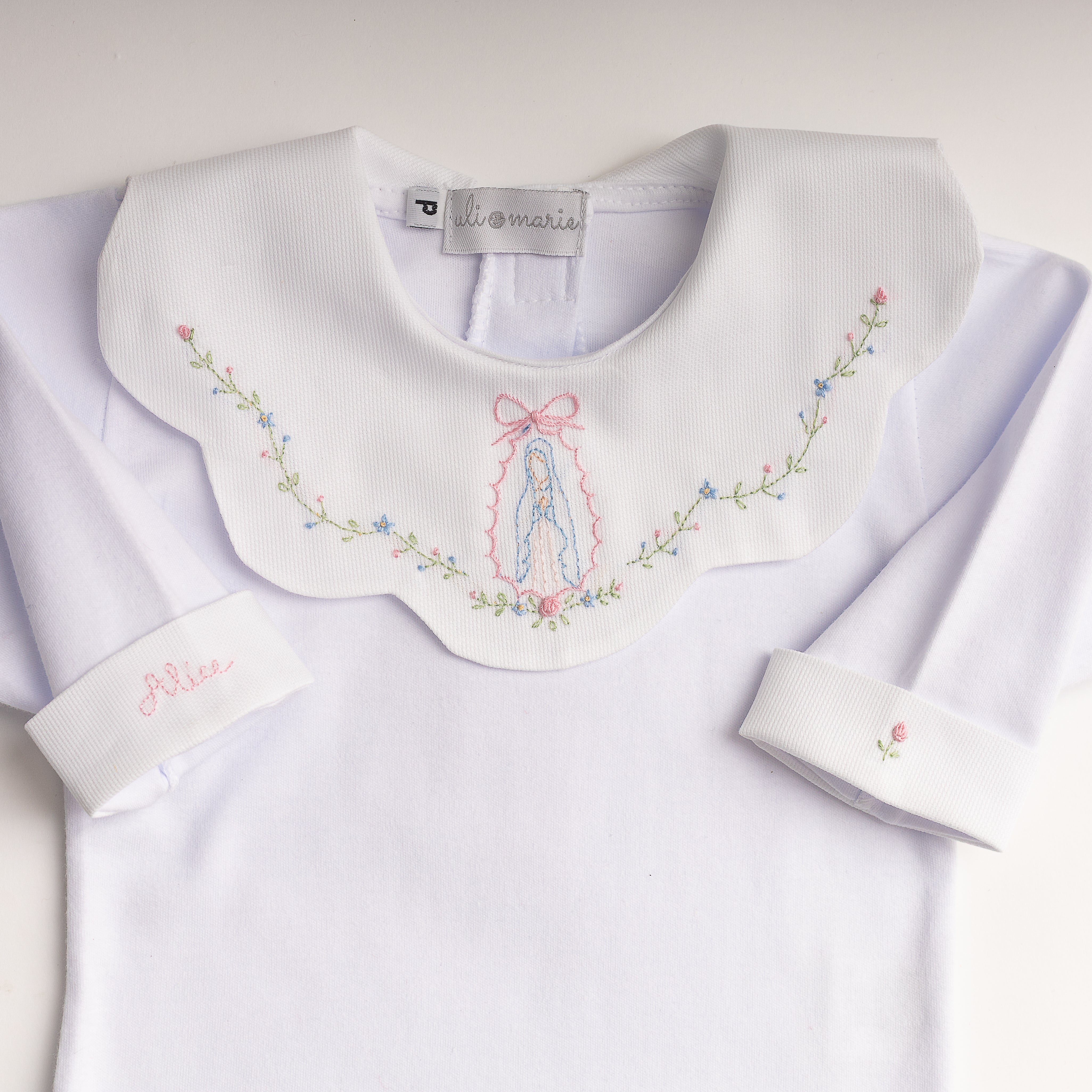 Body Nossa Senhora das Graças rosa bebê - 1 peça