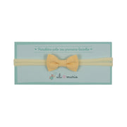 faixa de cabelo Amarelo bebê com laço de tecido Amarelo bebê sobre elástico macio e confortável