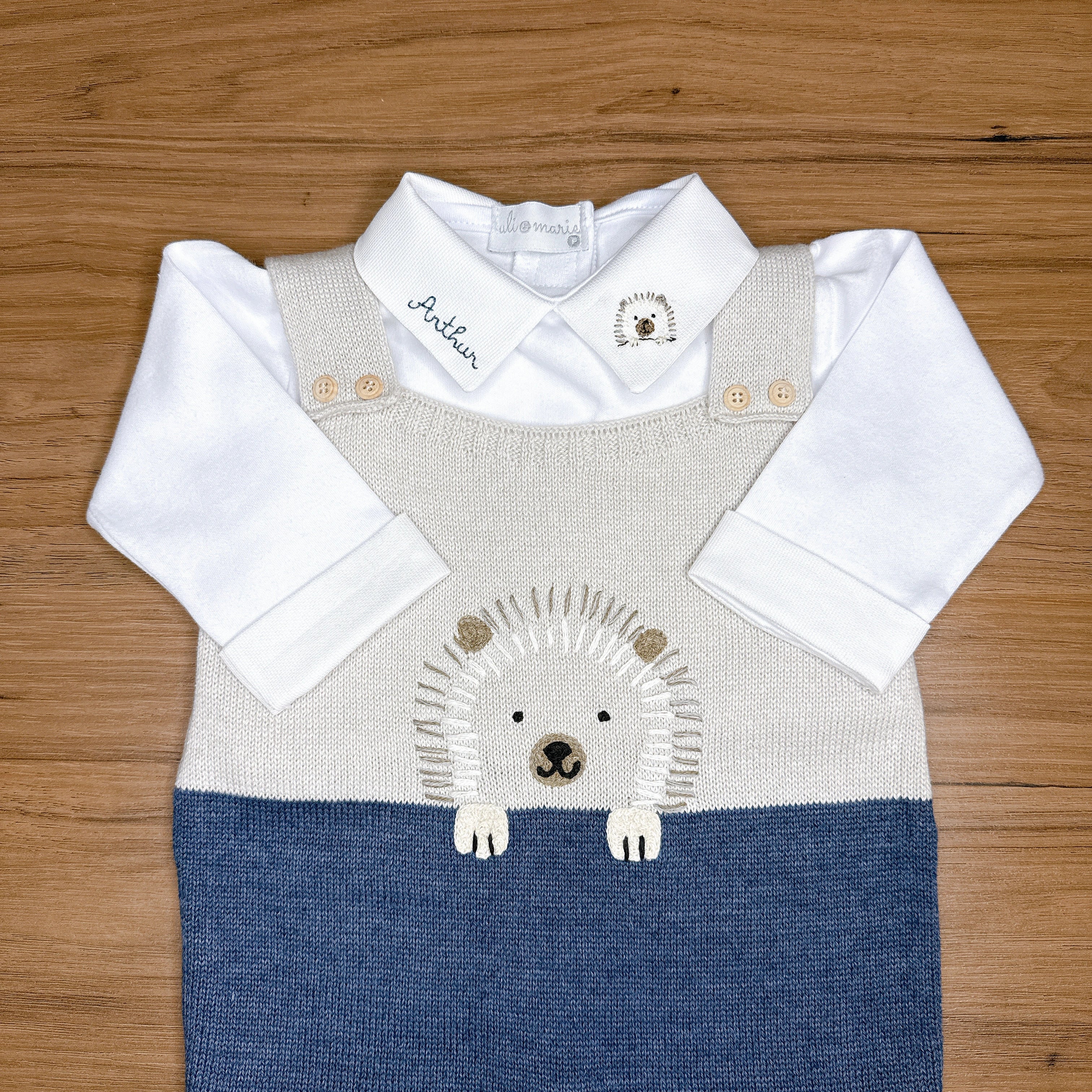 Jardineira Porco Espinho com body personalizado - 2 peças