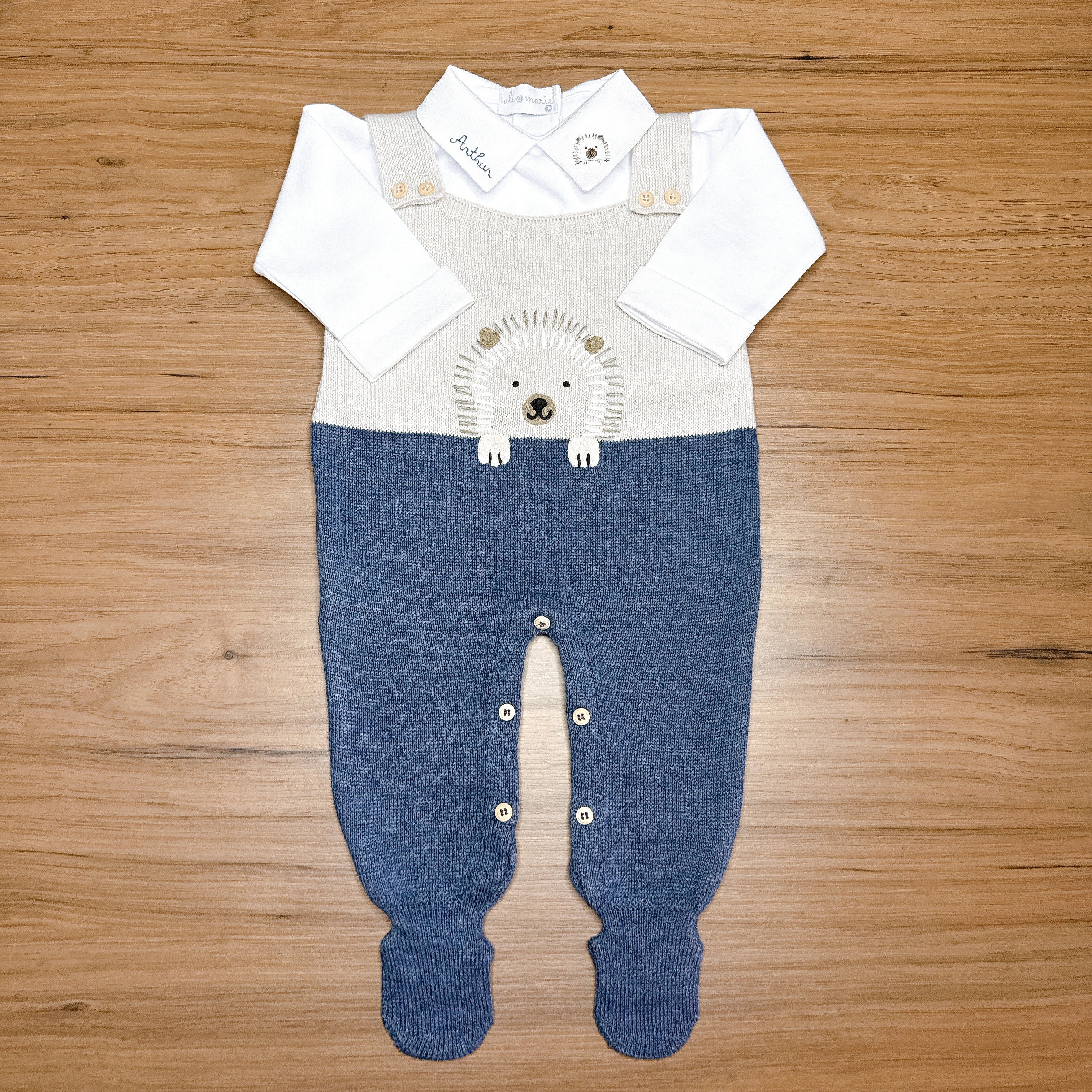 Jardineira Porco Espinho com body personalizado - 2 peças