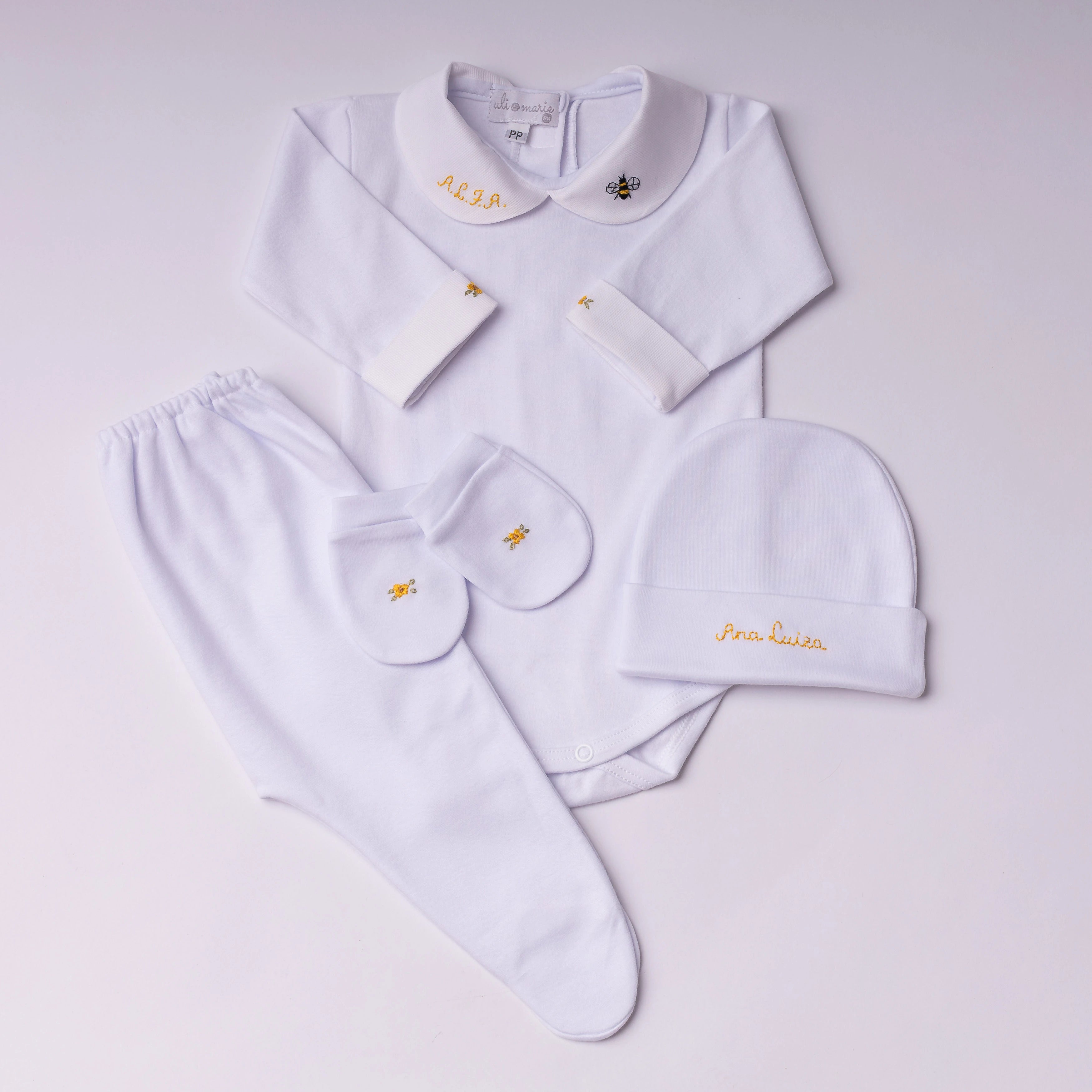 Kit Maternidade Baby Bee personalizado - 4 peças