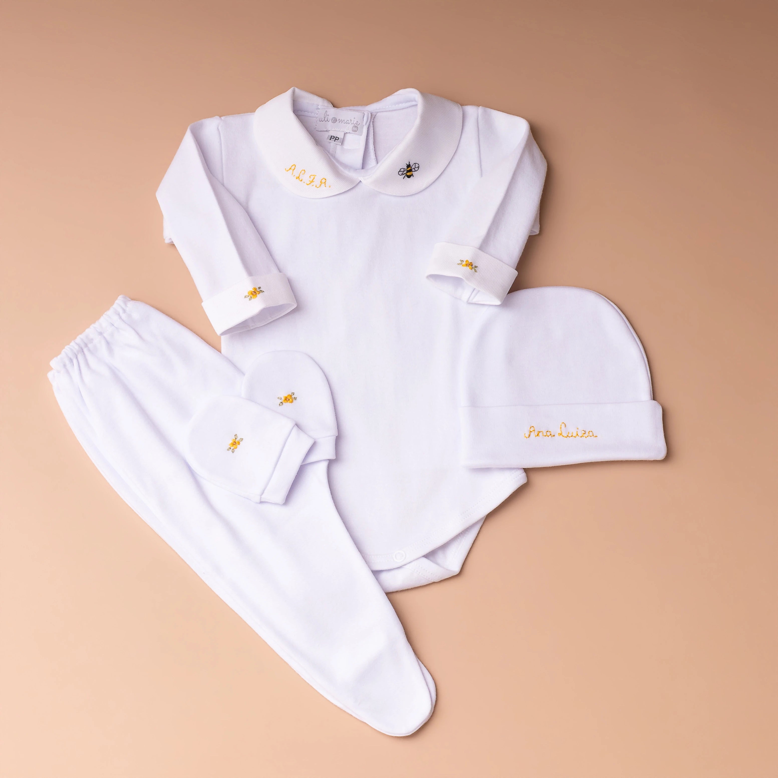 Kit Maternidade Baby Bee personalizado - 4 peças
