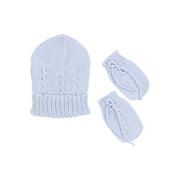 Kit Gorro e Luva Azul Bebê