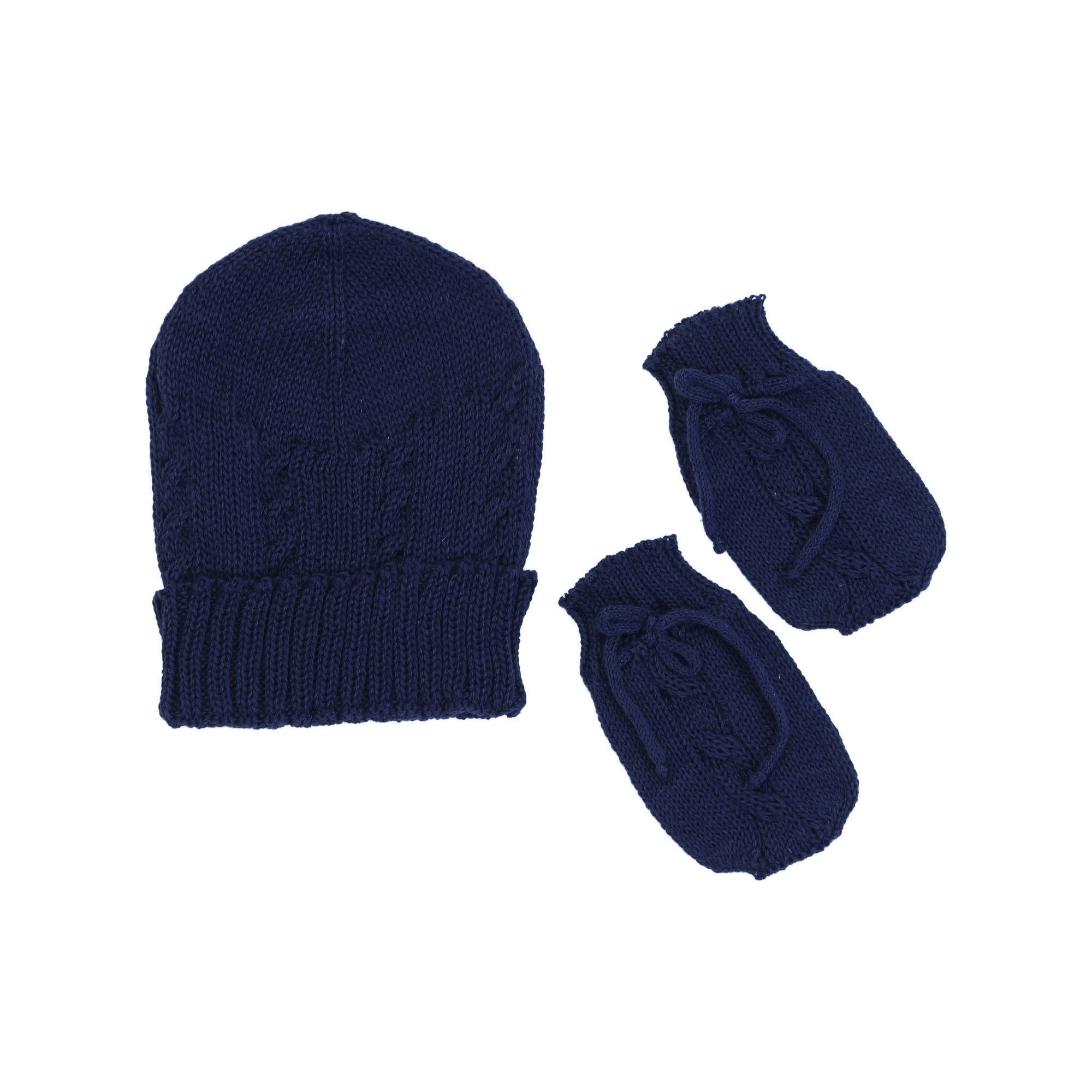 Kit Gorro e Luva Azul Marinho