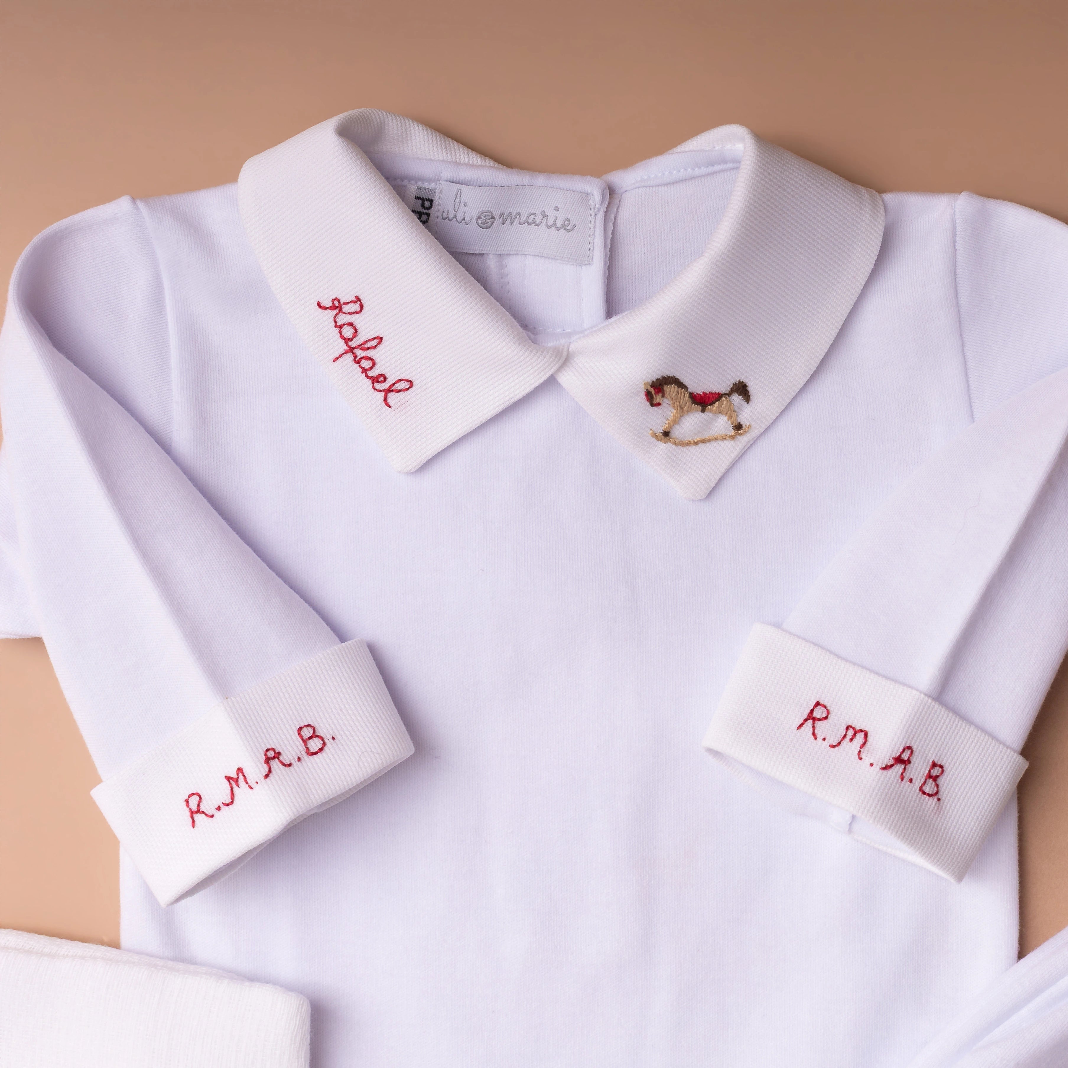 Body Personalizado Menino com punho bordado - 1 peça