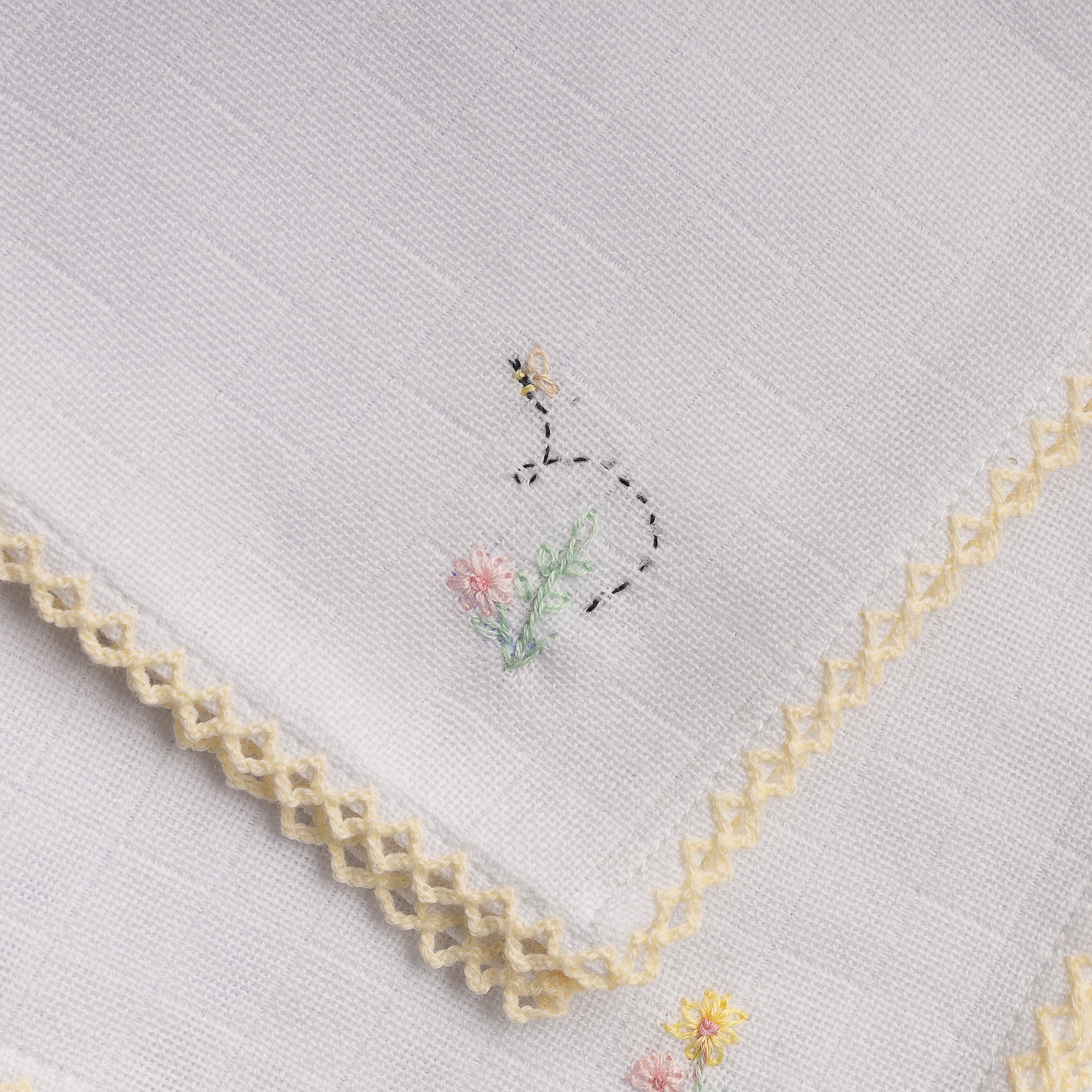 Kit Boas Vindas feito à mão amarelo bebê - 7 peças - Algodão Egípcio