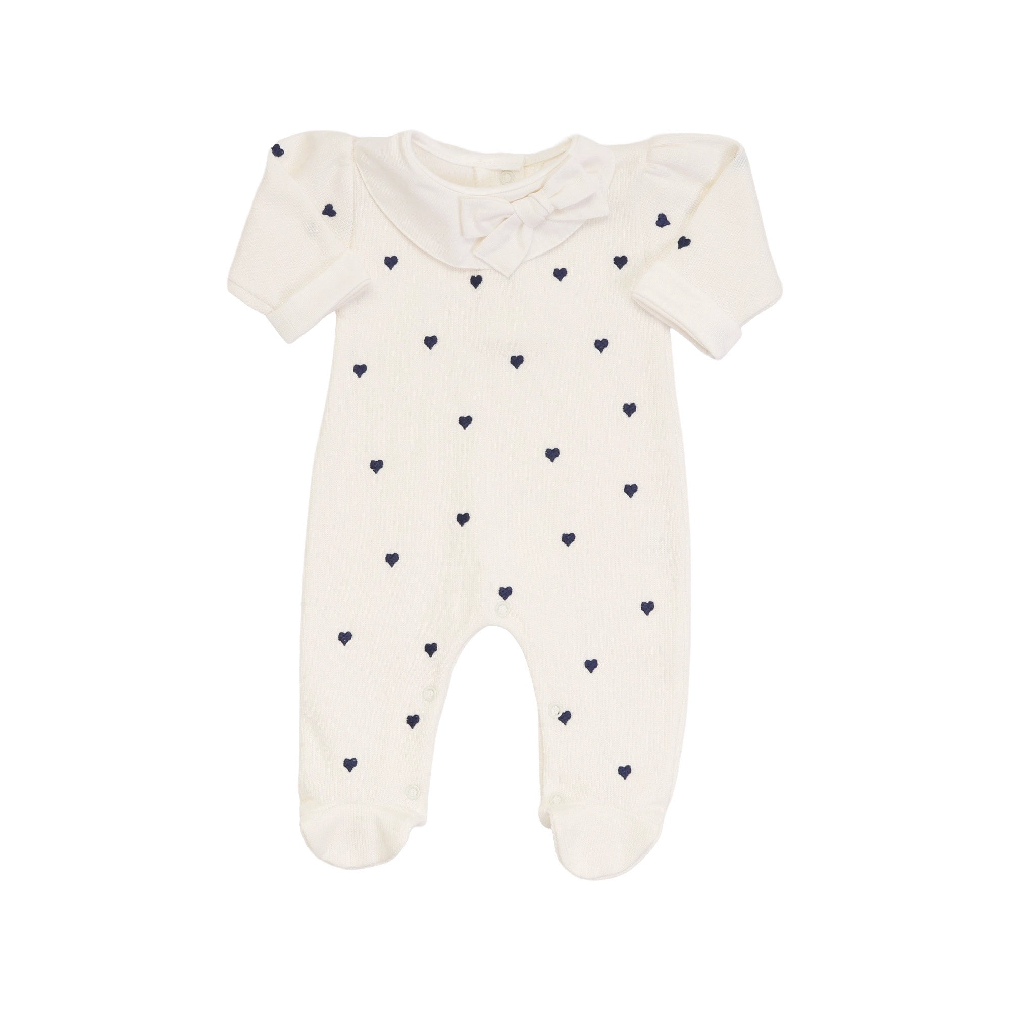 Macacão Rita off-white e azul marinho