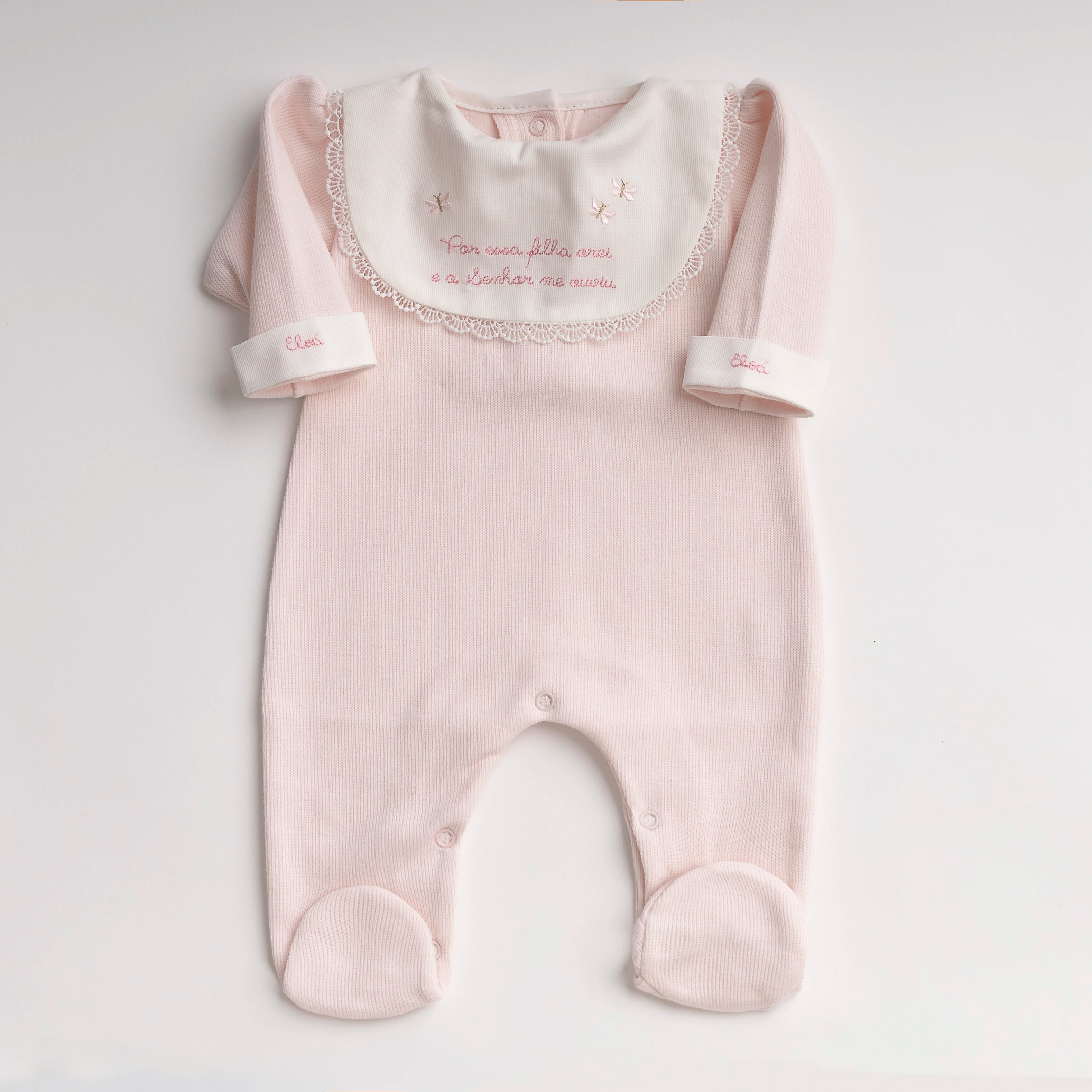 Macacão Milagre Rosa Bebê Personalizado