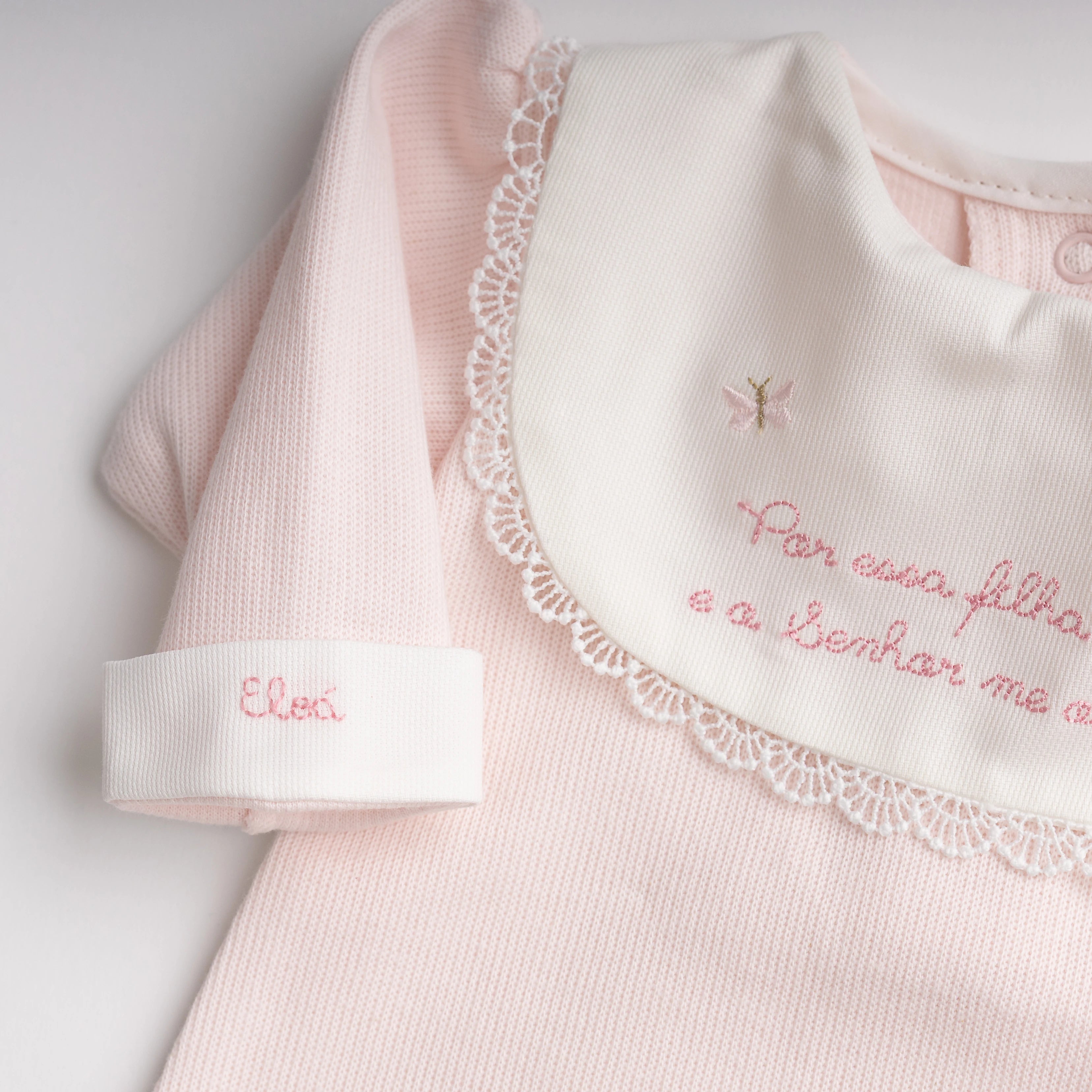 Macacão Milagre Rosa Bebê Personalizado