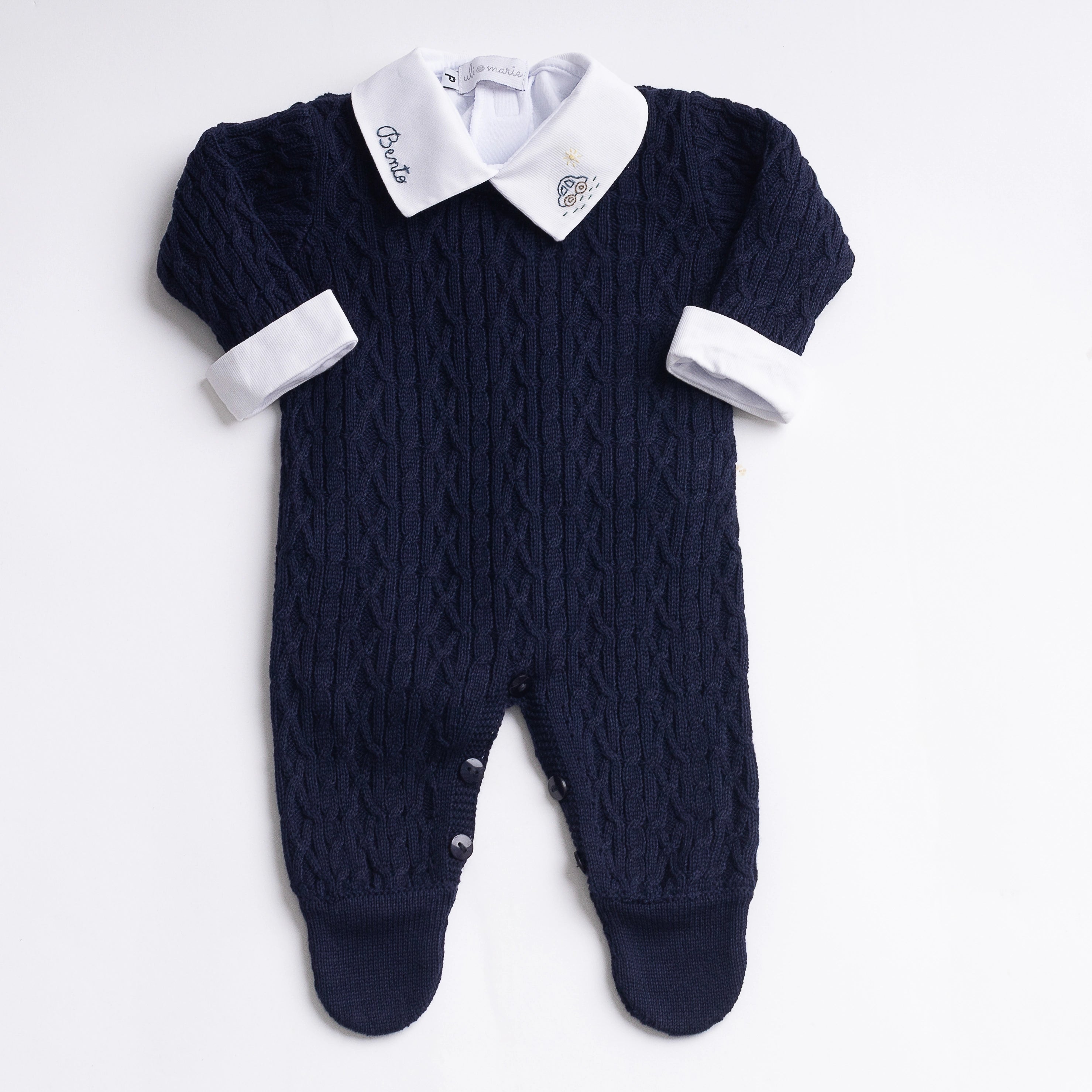 Saída Maternidade Carrinho de Brinquedo Azul Marinho - 3 peças
