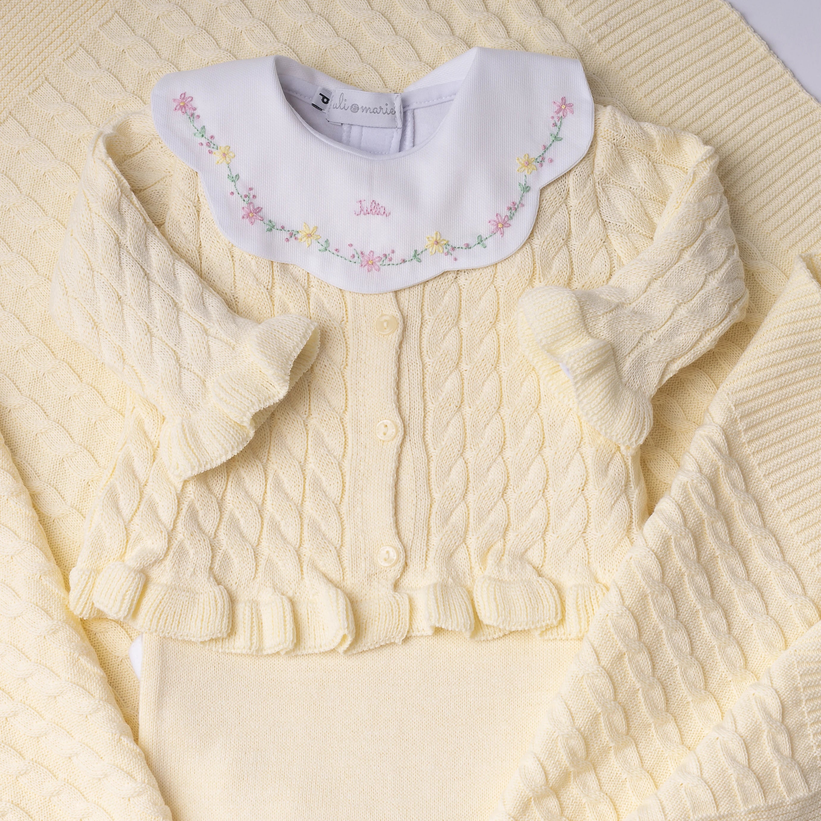 Saída Maternidade Encanto Amarelo bebê - 4 peças