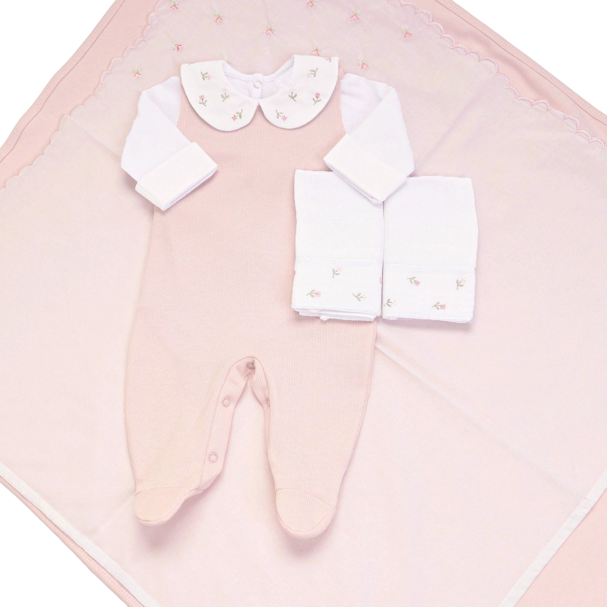 Saída Maternidade Julia rosa bebê - 6 peças