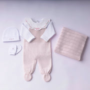 Saída Maternidade Laço Encantado rosa bebê - 5 peças