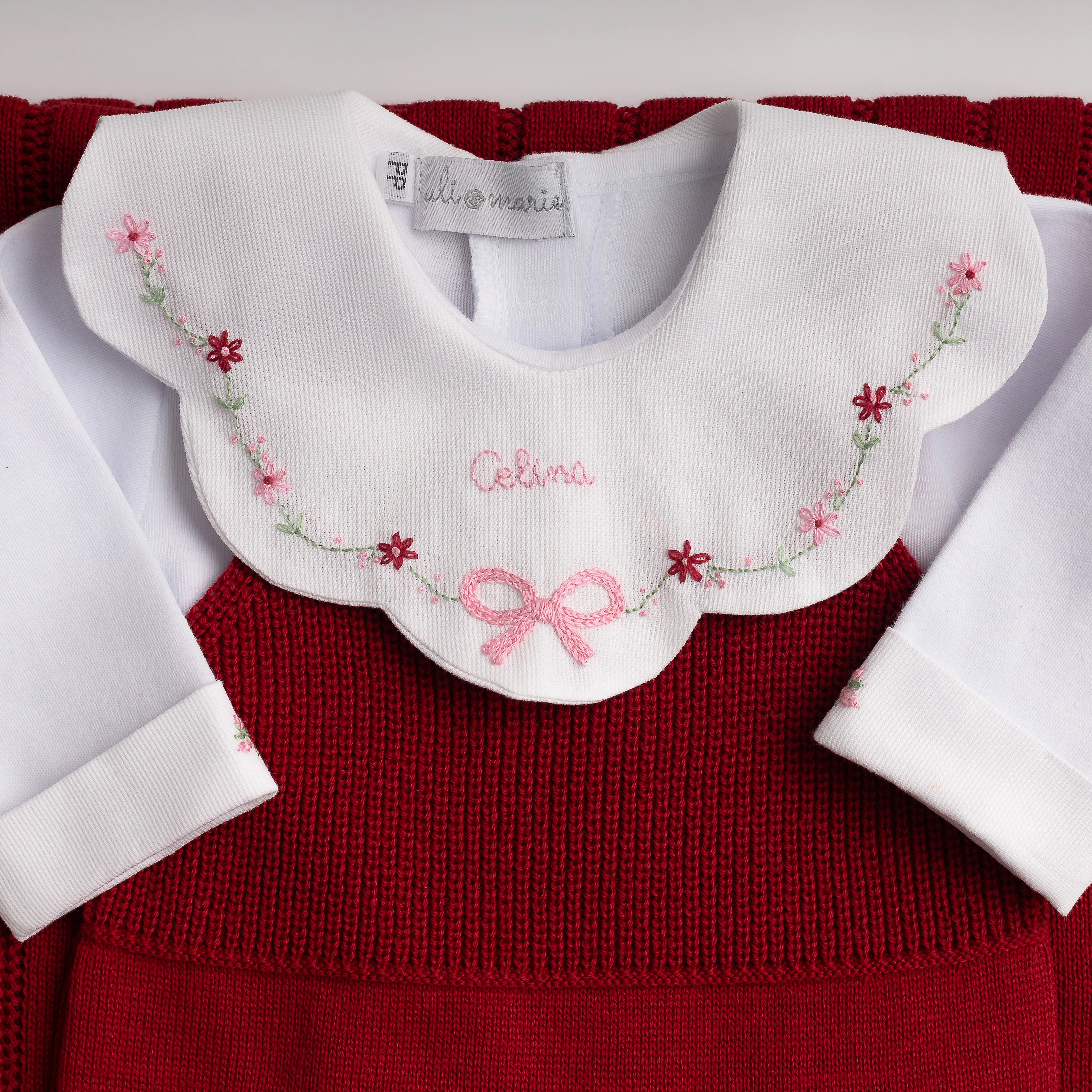 Body Laço Encantado rosa e vermelho - 1 peça