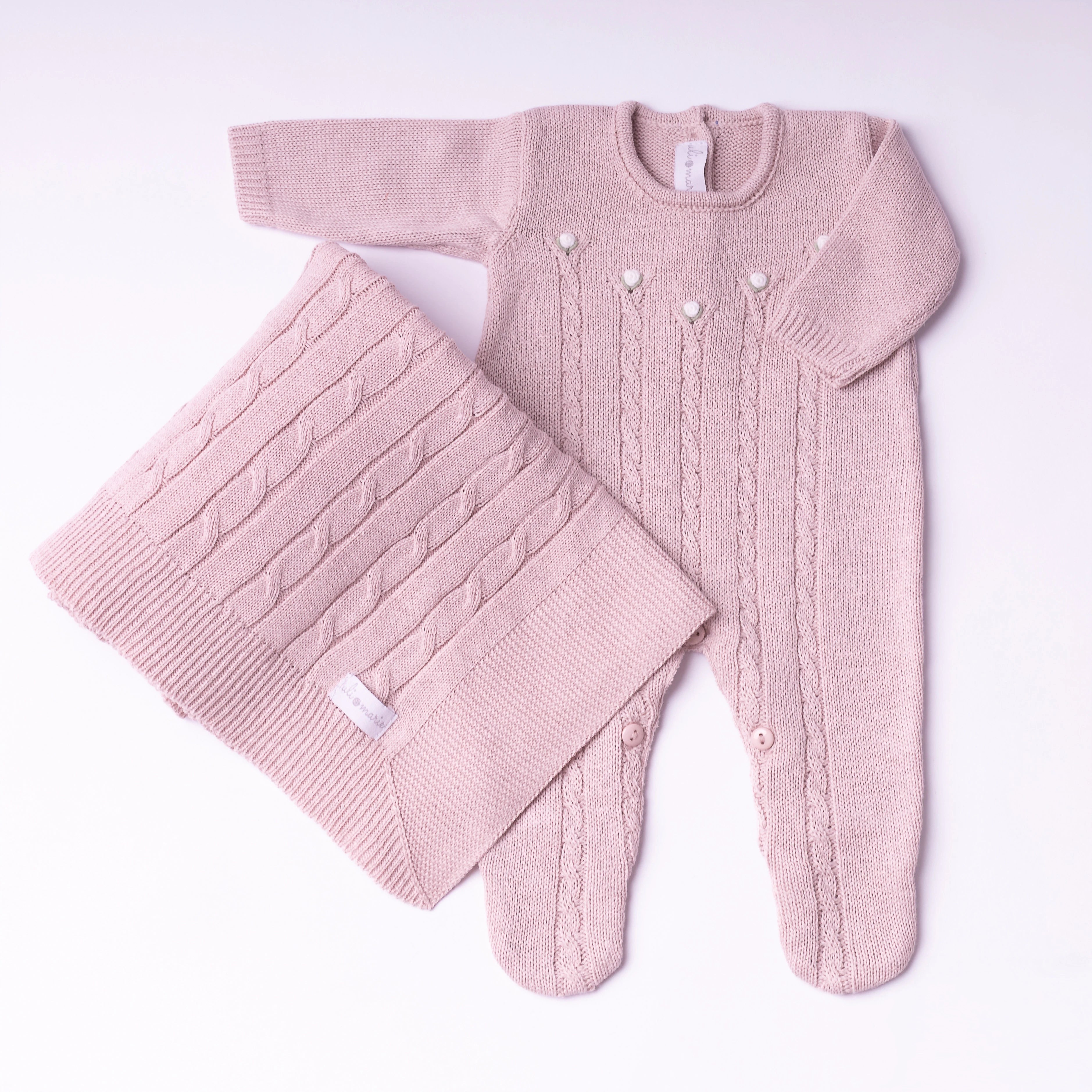 Saída Maternidade Letícia rosa antigo - 2 peças