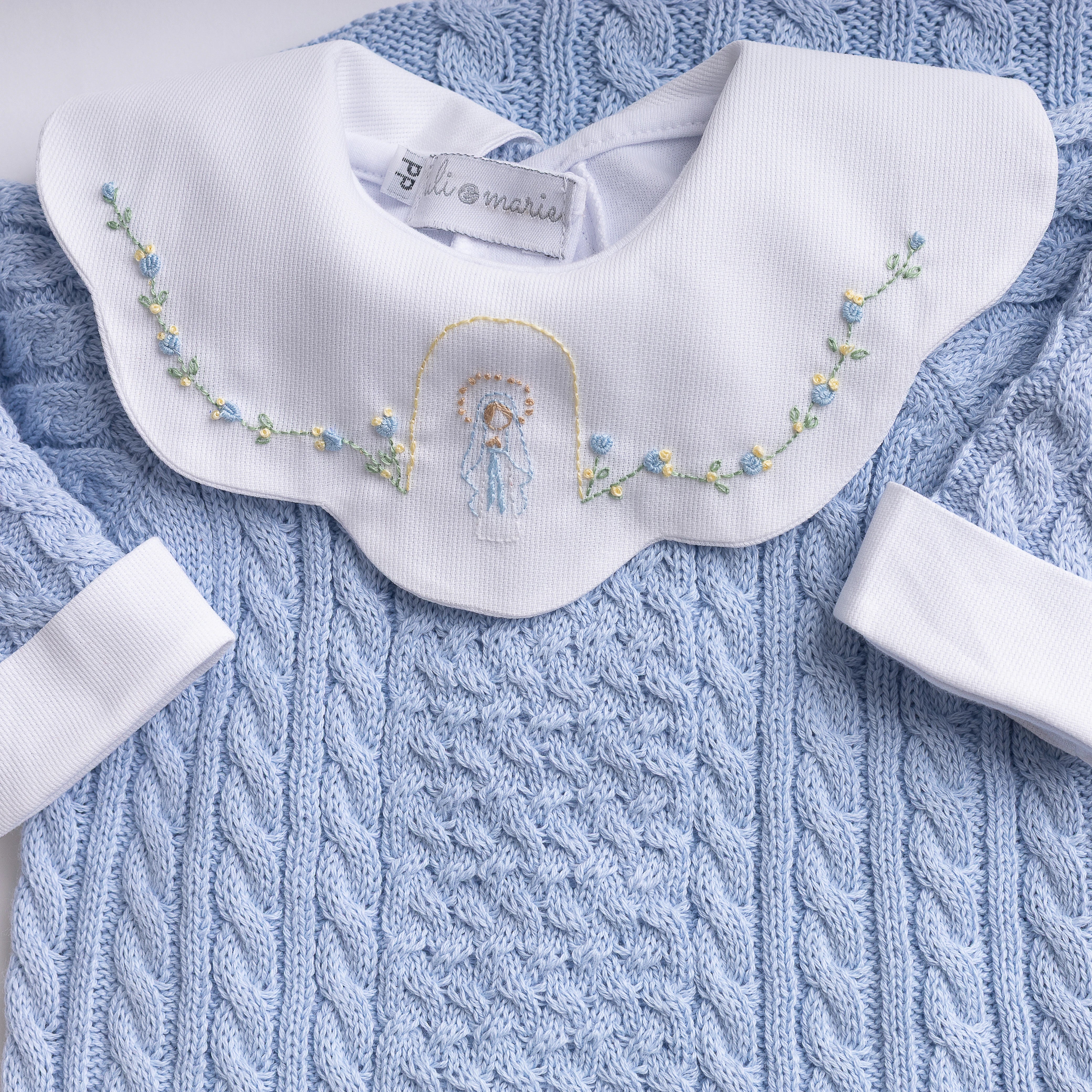 Saída Maternidade Nossa Senhora Azul bebê - 3 peças