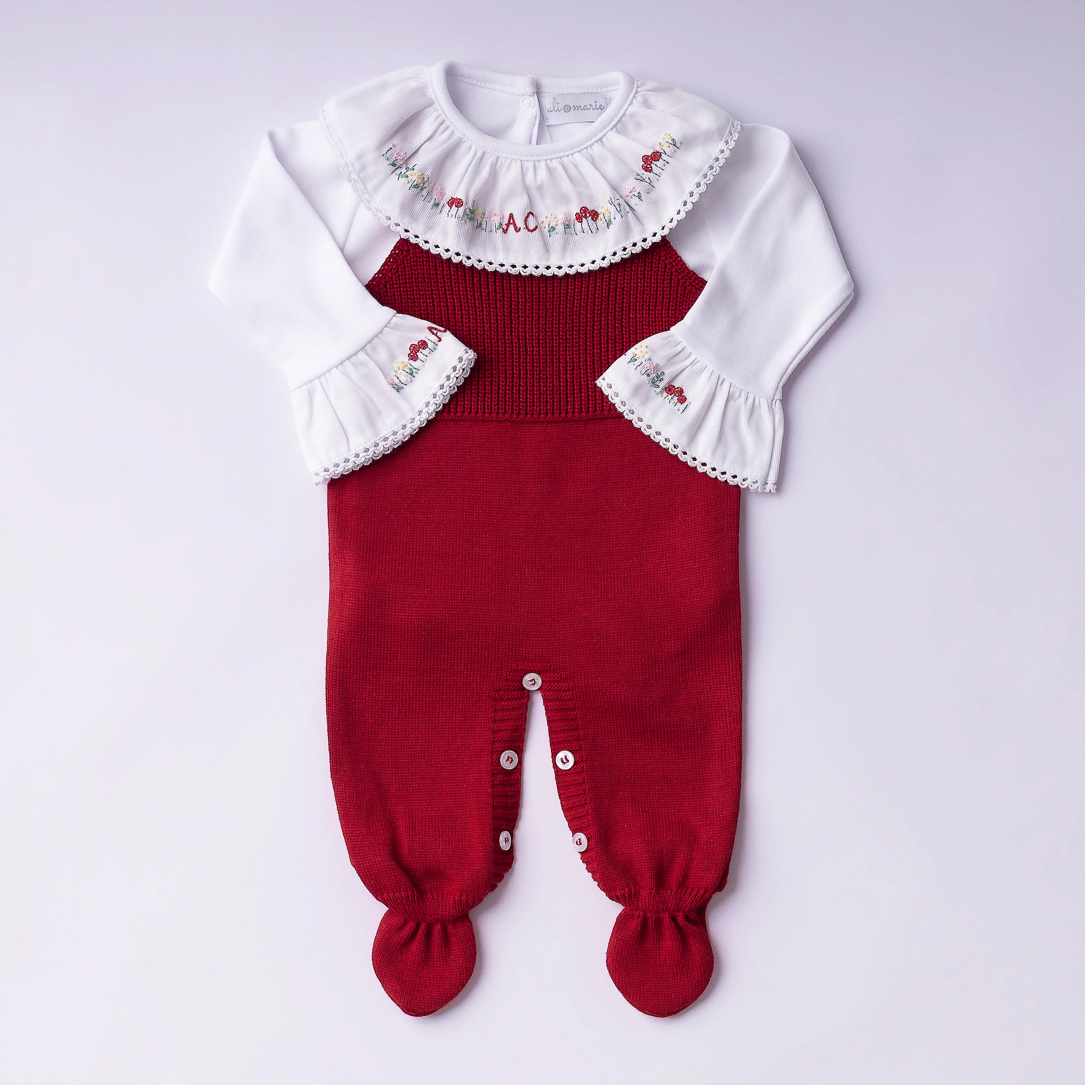 Kit Olívia Vermelho com body personalizado - 2 peças