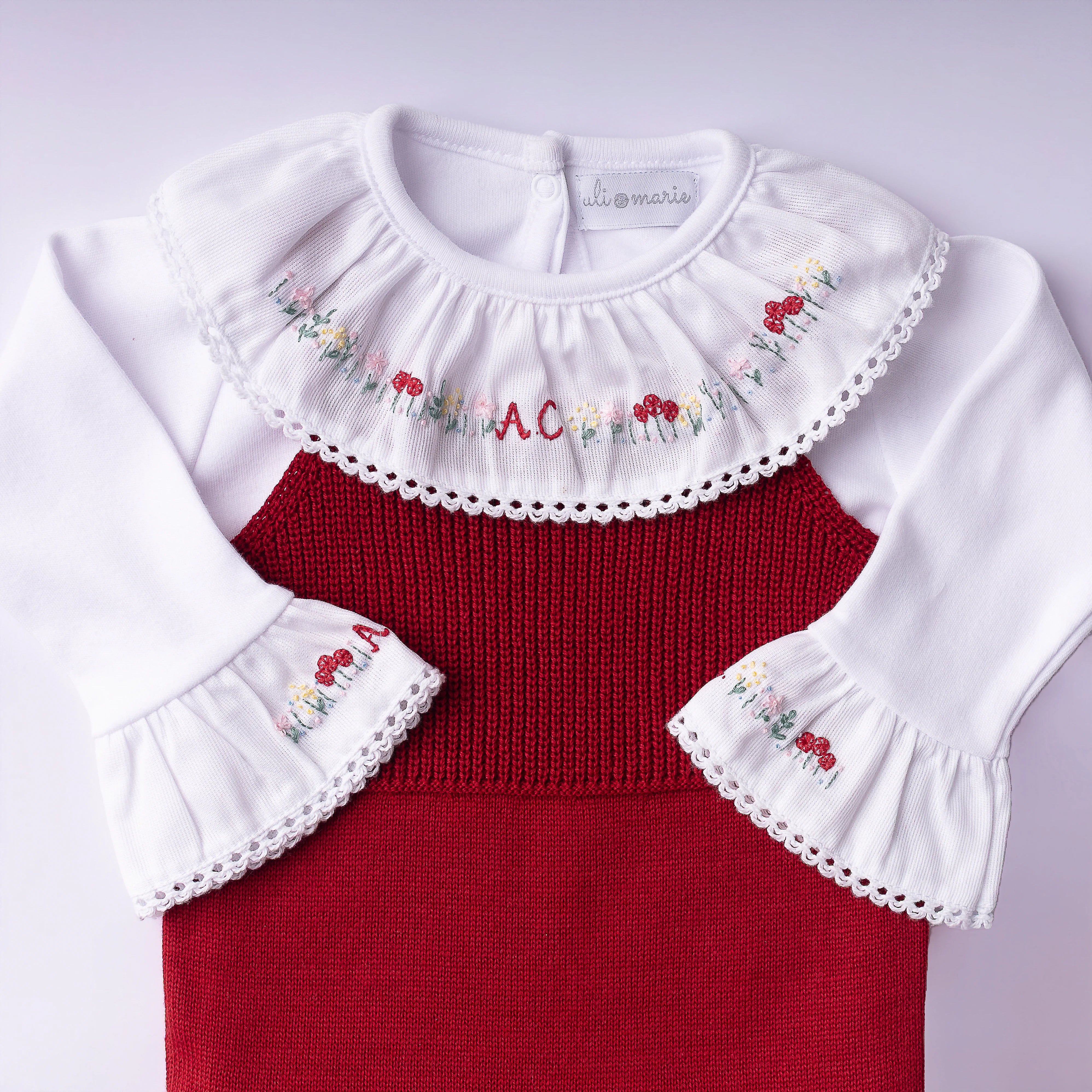 Kit Olívia Vermelho com body personalizado - 2 peças