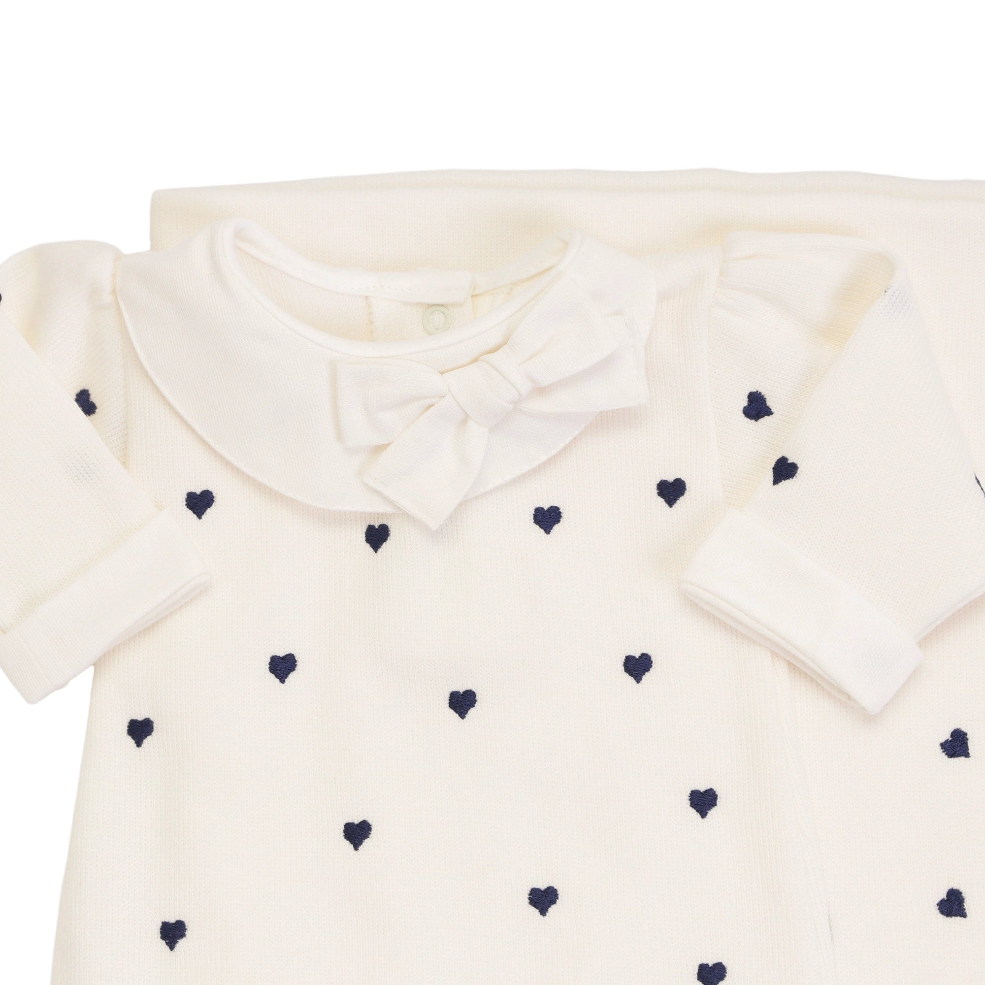 Saída Maternidade Rita Off White e Azul marinho- 2 peças