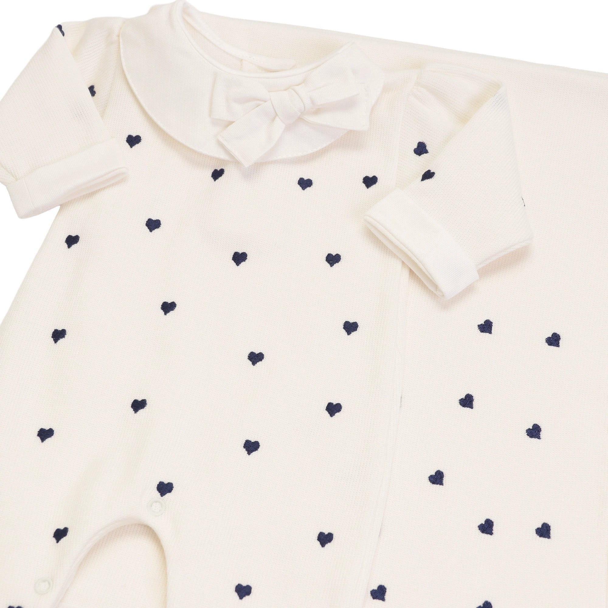 Saída Maternidade Rita Off White e Azul marinho- 2 peças