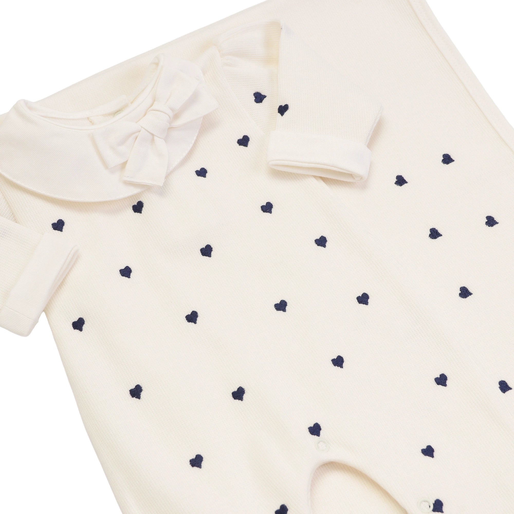 Saída Maternidade Rita Off White e Azul marinho- 2 peças