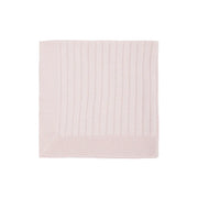 Manta de tricô rosa claro com textura listrada