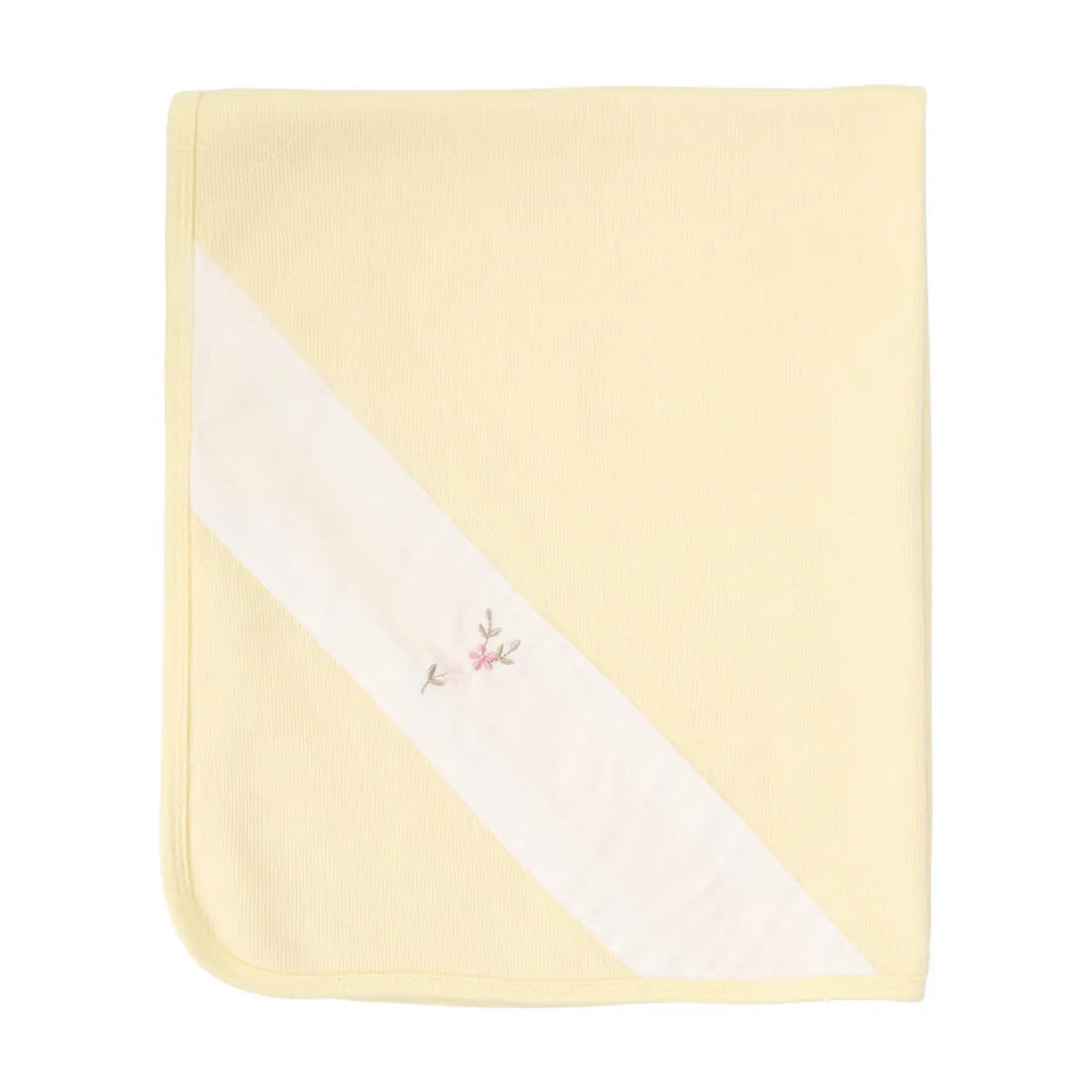 saída maternidade carol amarelo bebê com macacão e manta de tricot, pala branca bordada com flores delicadas