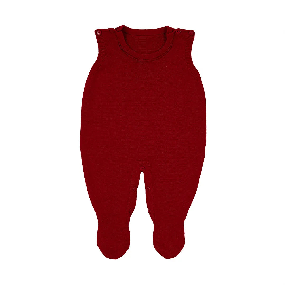 saída maternidade jorge vermelha, macacão, body e manta, com casaquinho em tricot de tranças