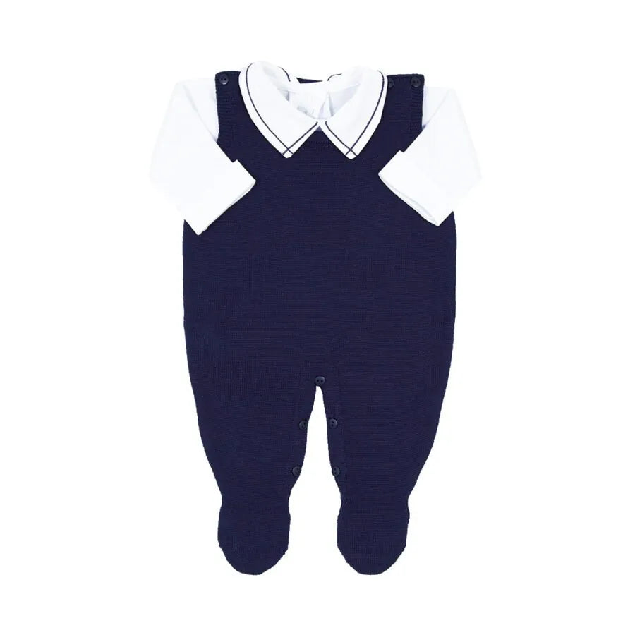 saída maternidade jorge marinho com macacão, body, manta e casaco de tricot com detalhe em tranças