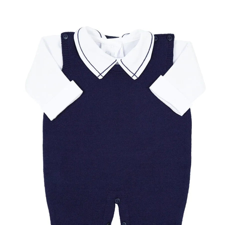 saída maternidade jorge marinho com macacão, body, manta e casaco de tricot com detalhe em tranças