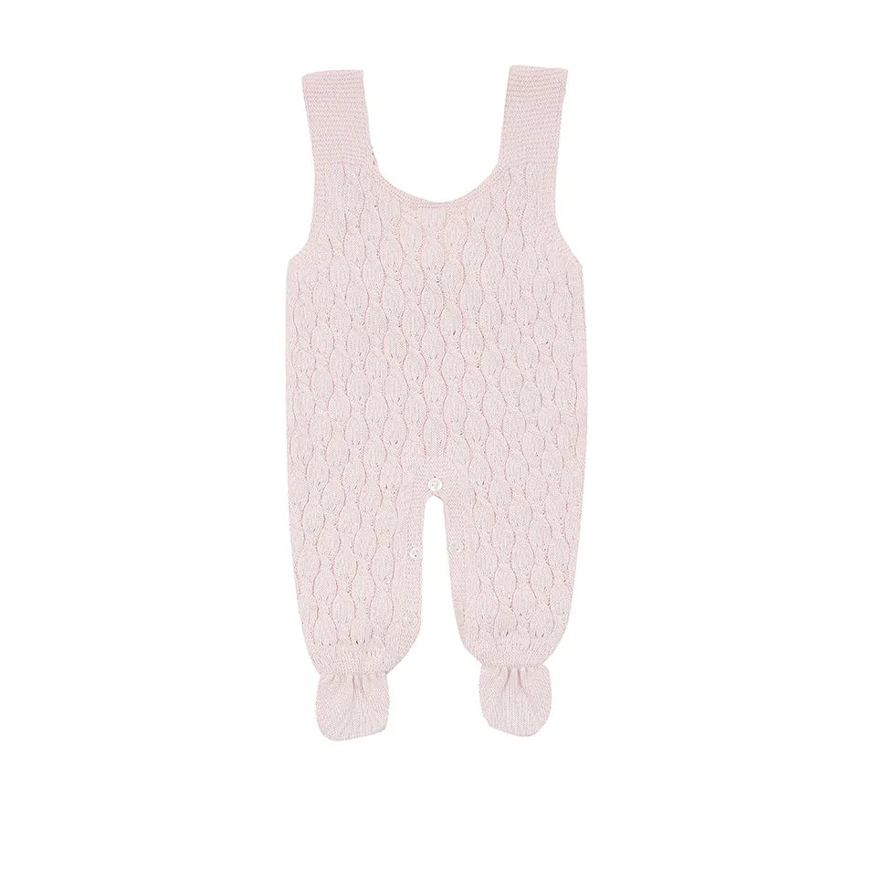 saída maternidade julieta rosa bebê com macacão, casaquinho rendado, manta de tricot e body gola bordada