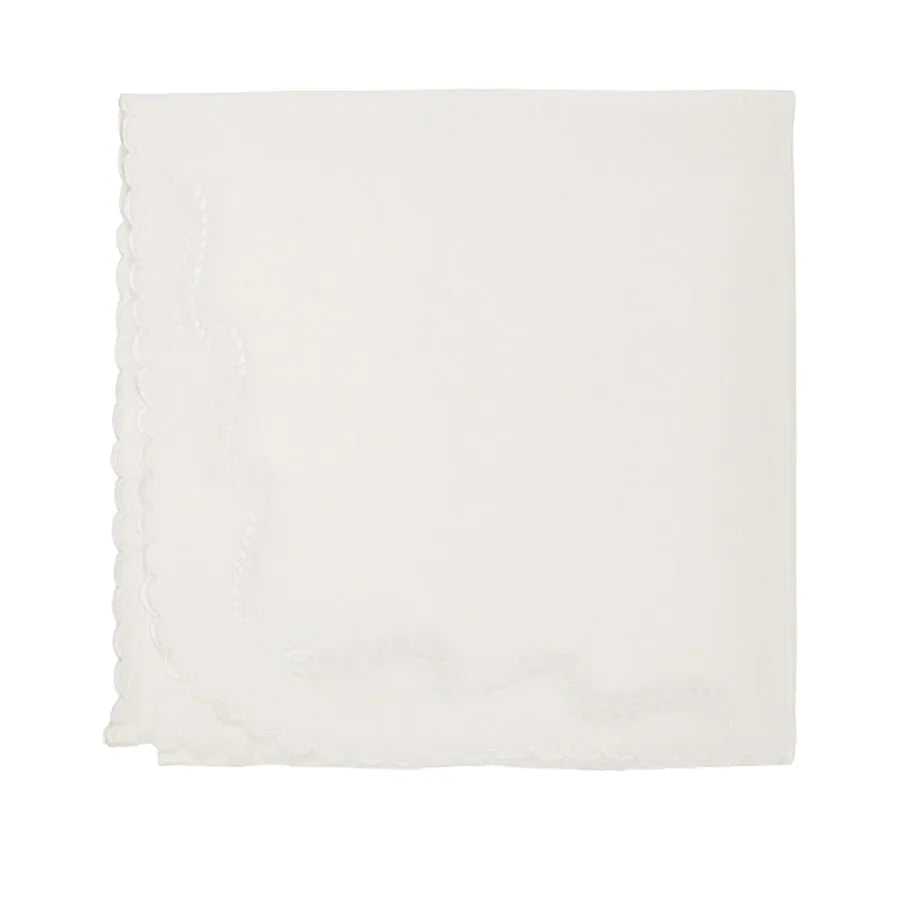 vira manta trigo off-white com borda ondulada e delicado bordado de ramos de trigo em um dos cantos