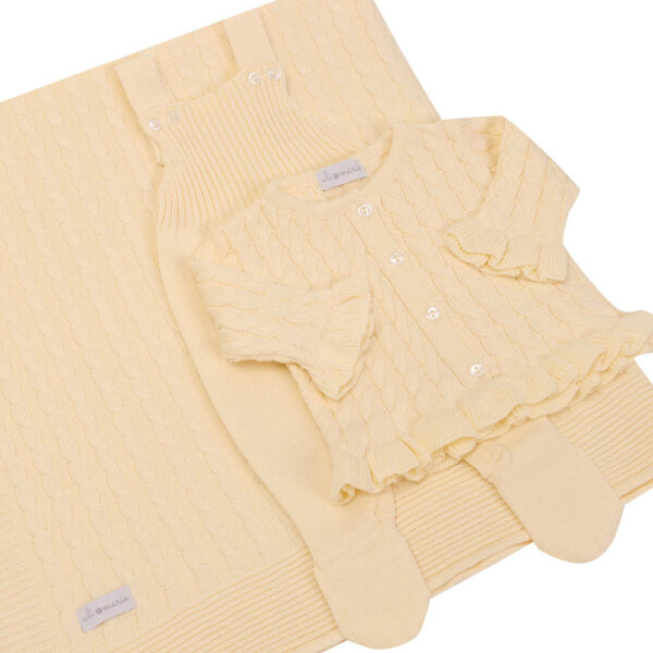 Saída Maternidade Manu amarelo bebê - 3 peças