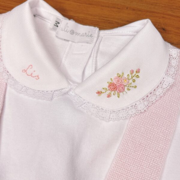 Romper Malu rosa bebê com Body personalizado - 2 peças - Imagem 6