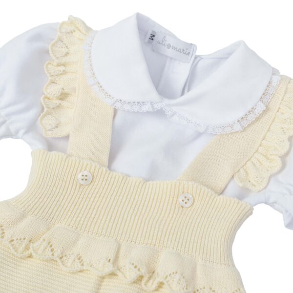 romper fru fru amarelo bebê com body menina