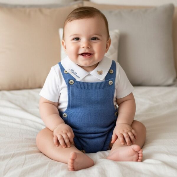Romper Capri azul tirreno com Body  personalizado - 2 peças - Imagem 2