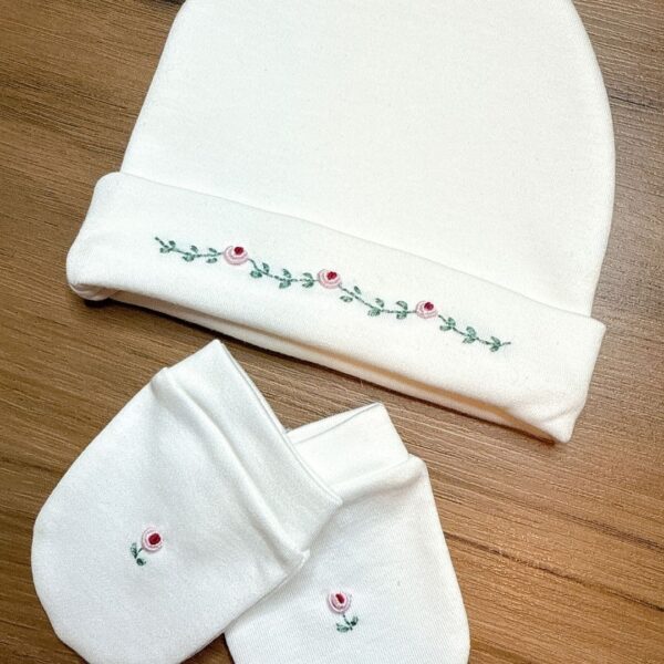 Kit gorro e luva Madeleine Off white