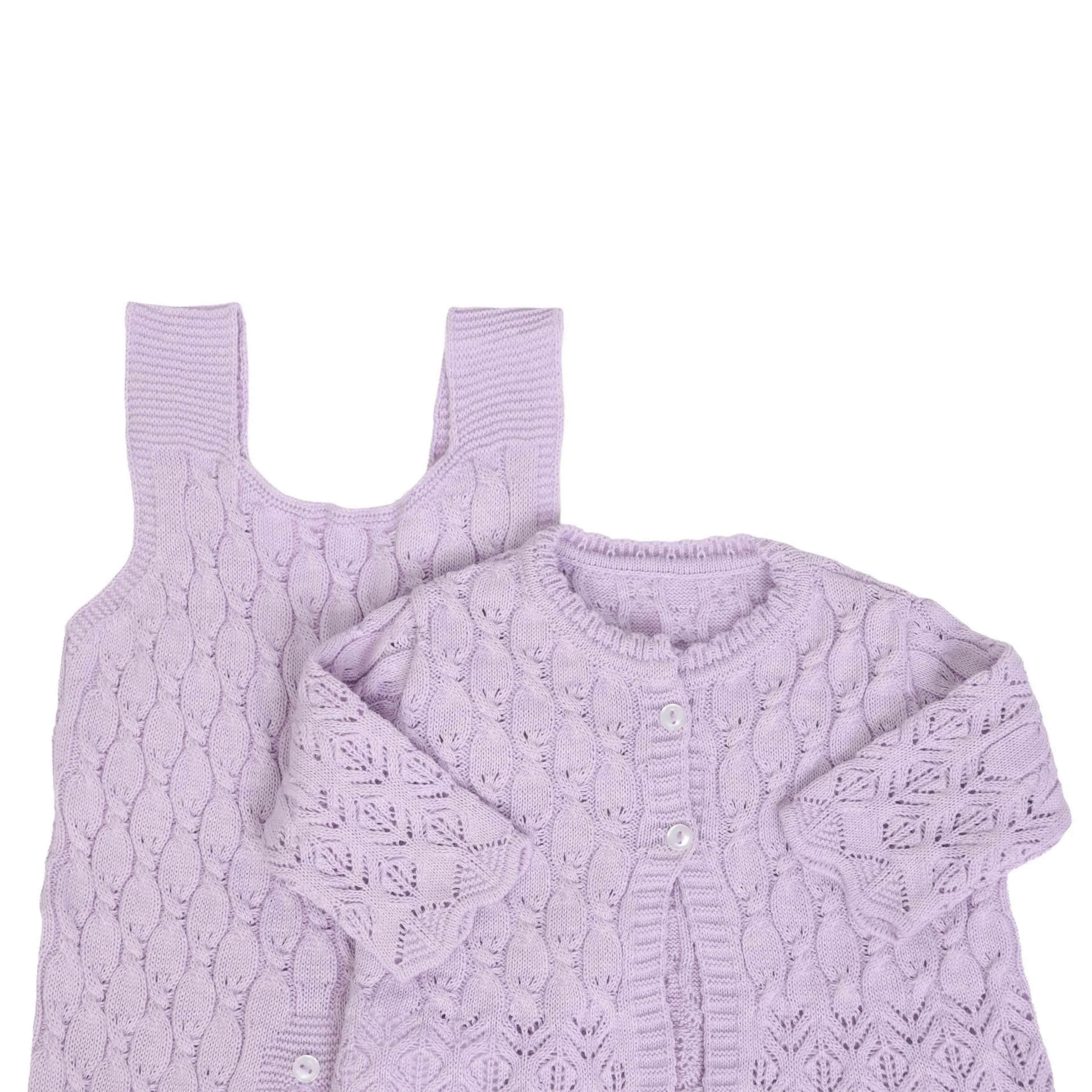 Jardineira e casaquinho Julieta Lilás- 2 peças - Imagem 2