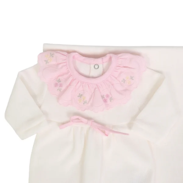Macacão Melina off-white com gola rosa - Imagem 4