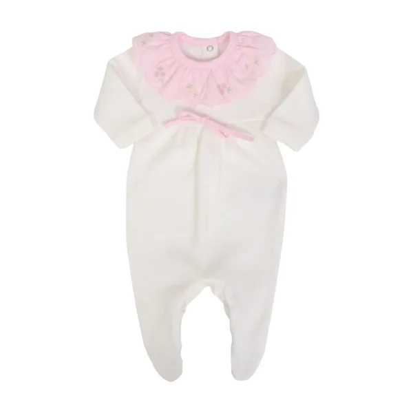Macacão Melina off-white com gola rosa - Imagem 2