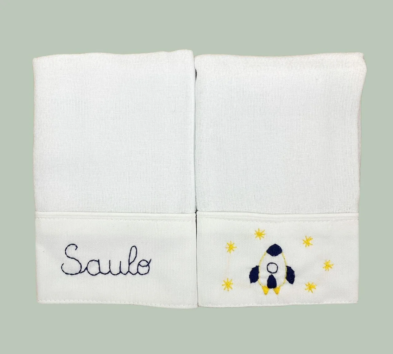 Kit com 2 fraldinhas de boca personalizadas Menino - Imagem 6