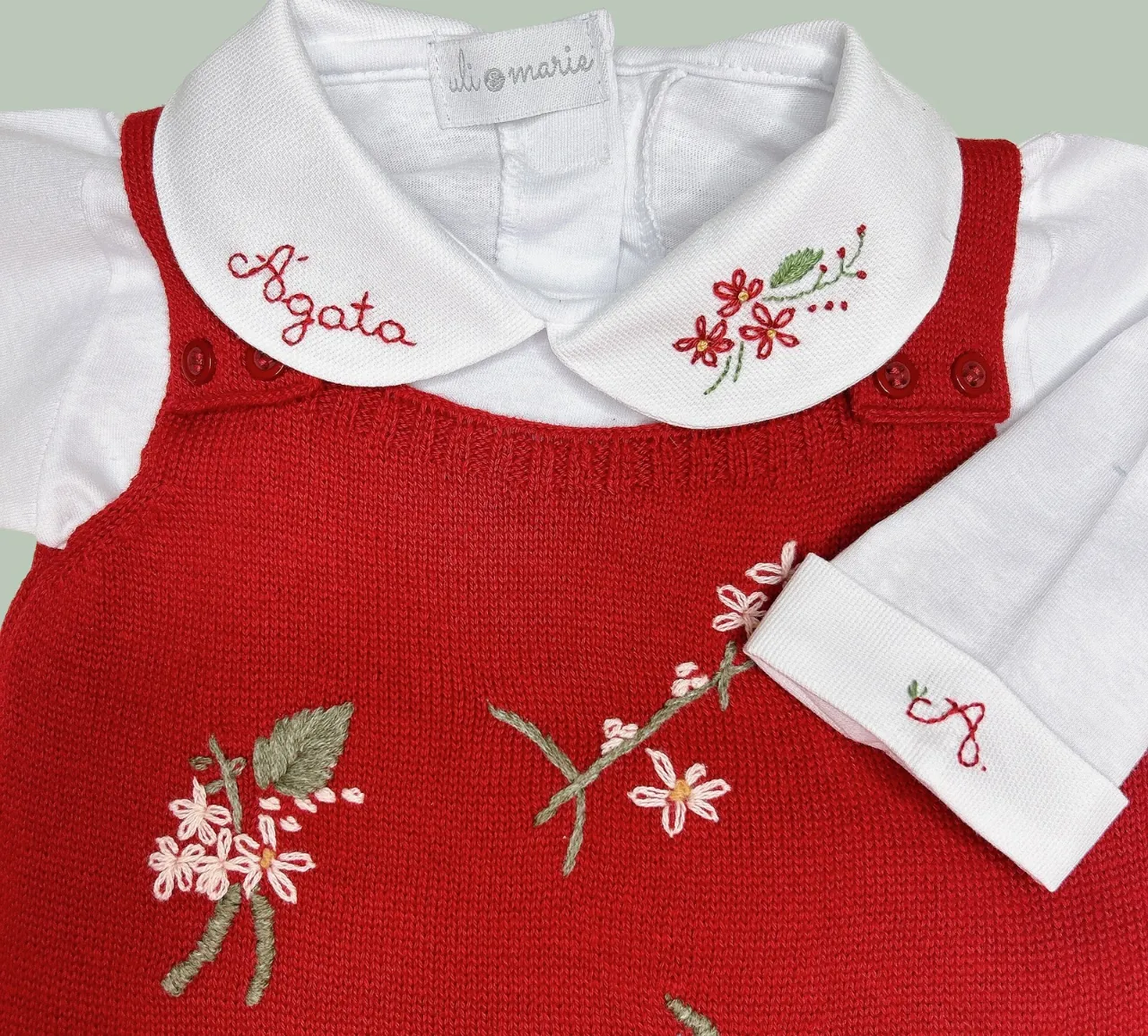 Body Personalizado Menina com punho bordado - 1 peça - Imagem 6