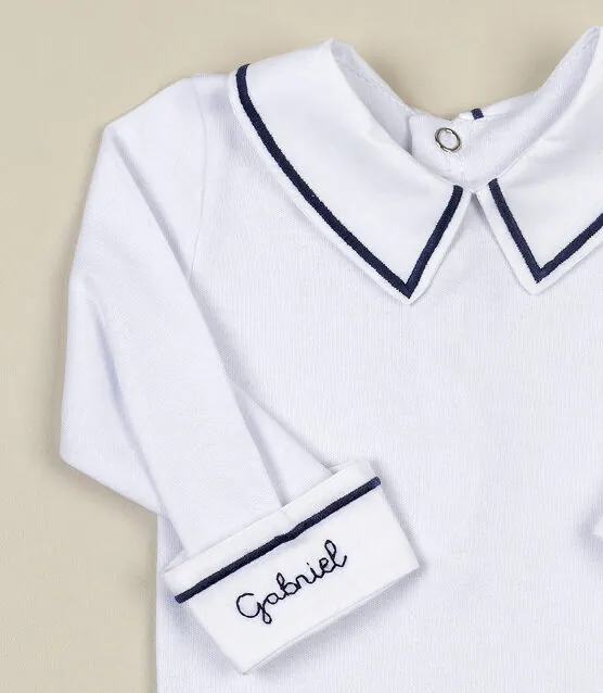 body-reto-azul-marinho-com-punho-personalizado