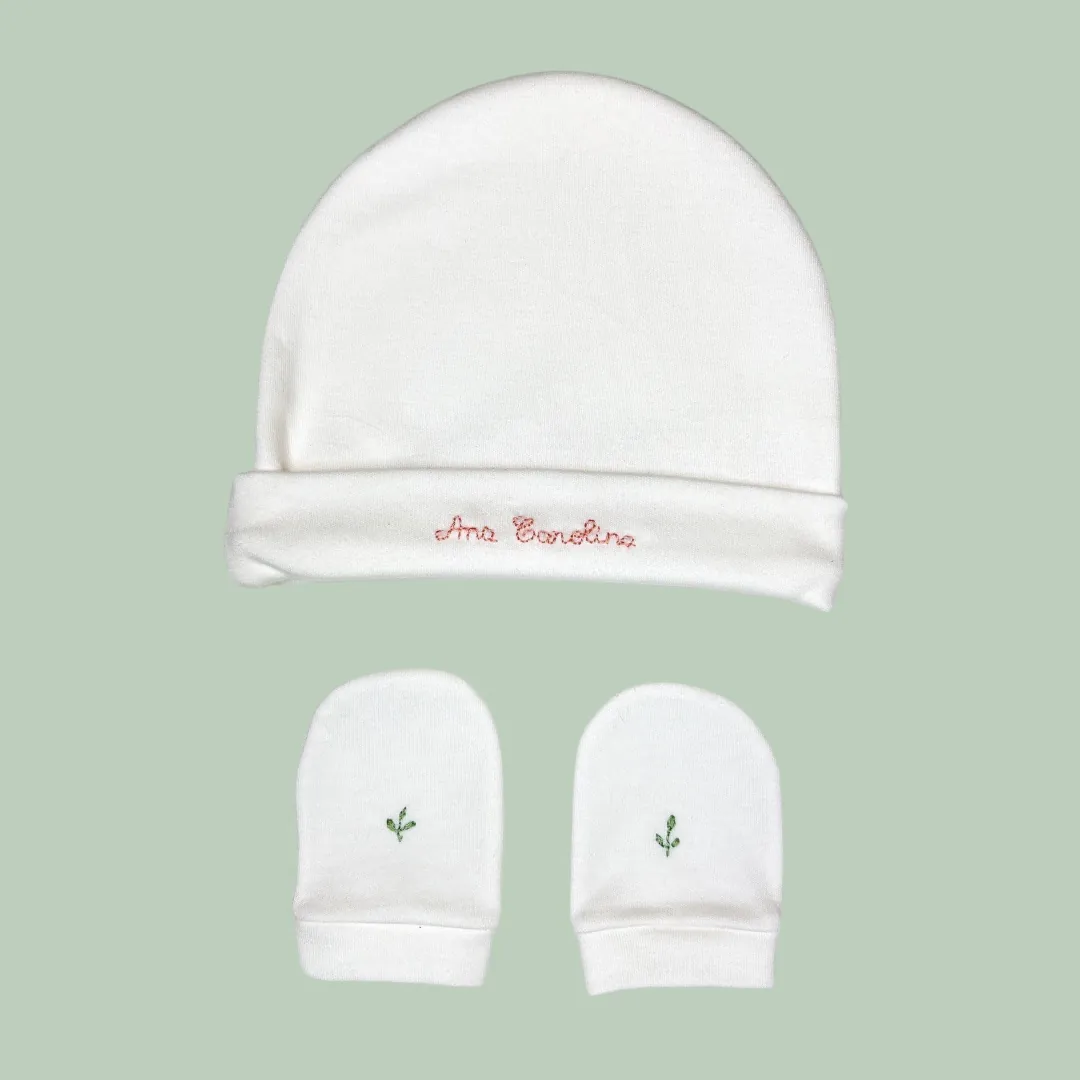 Kit Gorro e Luva Personalizado em Algodão Menina - Imagem 12