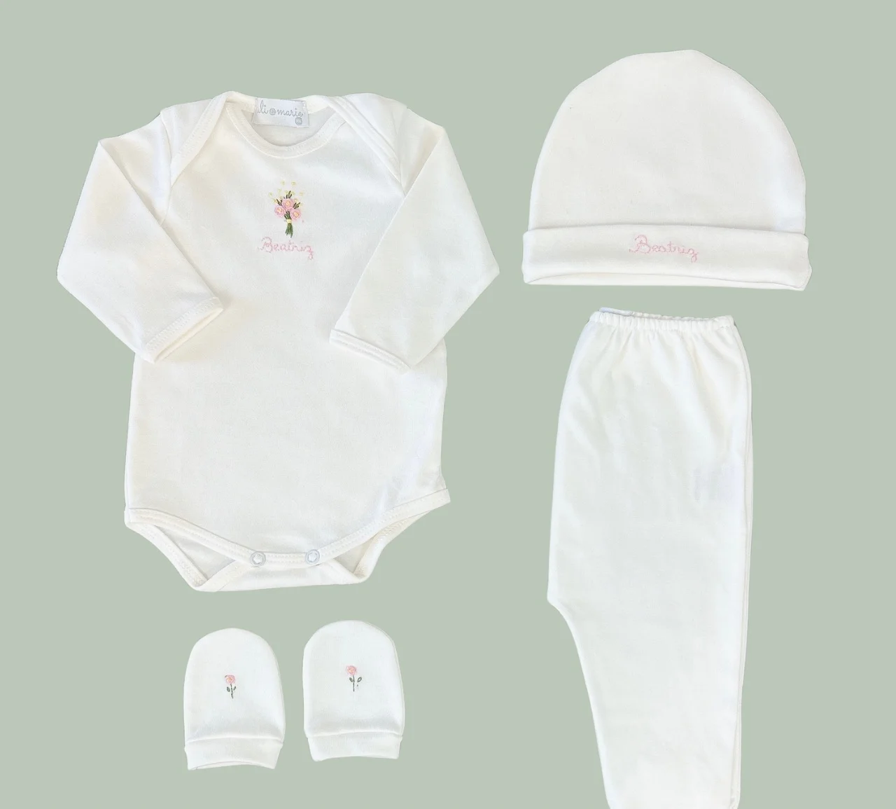 Kit Maternidade em Algodão Egípcio Personalizado Menina - 4 peças - Imagem 6