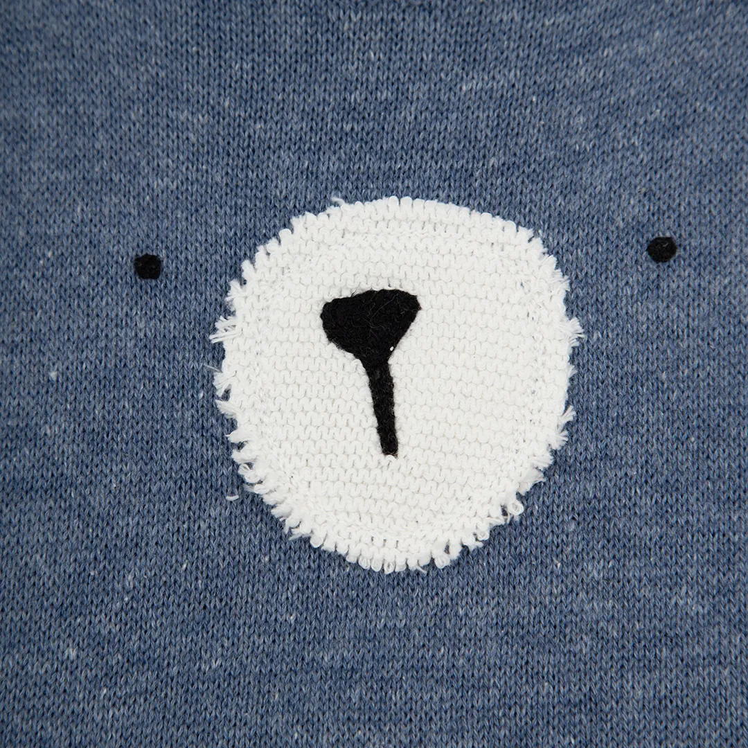 Jardineira Teddy azul jeans com Body - 2 peças - Imagem 4