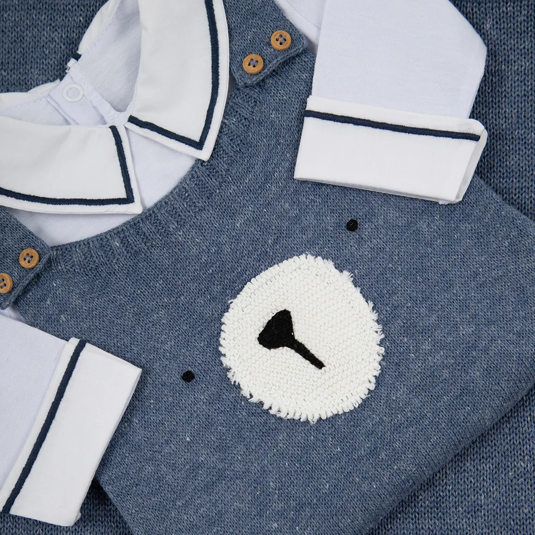 Jardineira Teddy Azul jeans - 1 peça - Imagem 5