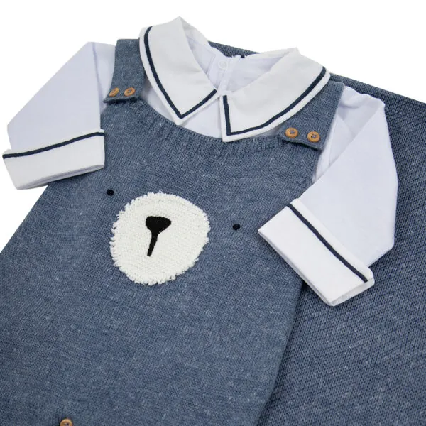 Jardineira Teddy Azul jeans - 1 peça - Imagem 2